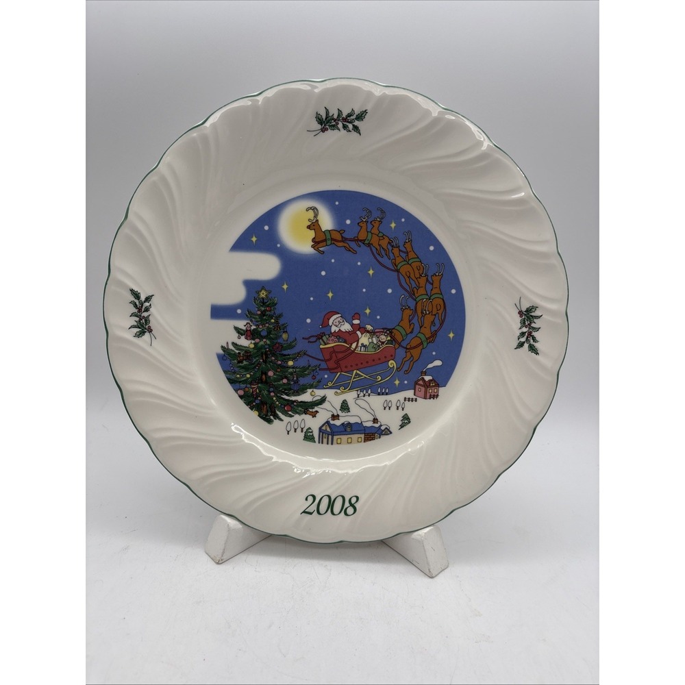 Nikko Christmas Time 2008 Plate Rudolph Red Nose Reindeer Holiday Spirit 8.25"
